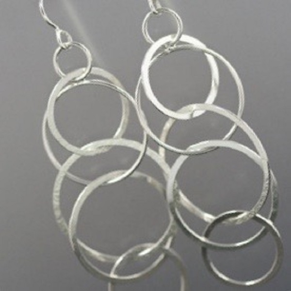 Circle Upon Circle of Sterling Silver Earrings