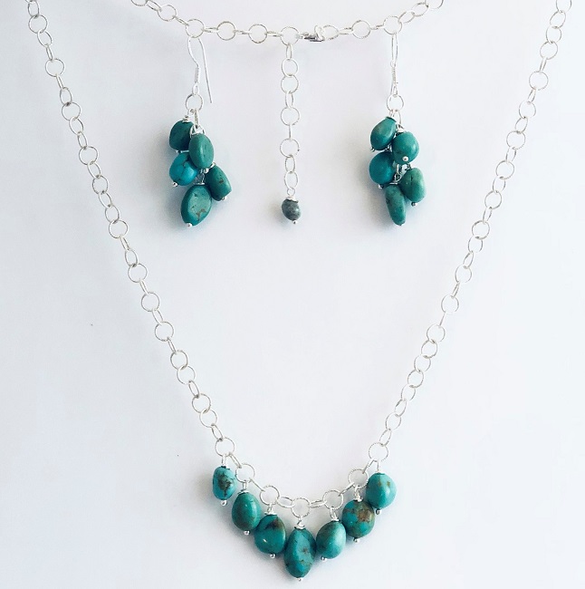 Turquoise and Sterling Silver Jewelry Set